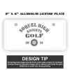 2" X 4" Aluminum License Plate  Thumbnail