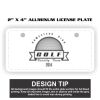 2" X 4" Aluminum License Plate  Thumbnail