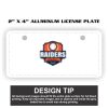 2" X 4" Aluminum License Plate  Thumbnail