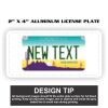 2" X 4" Aluminum License Plate  Thumbnail