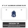 2" X 4" Aluminum License Plate  Thumbnail