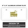 2" X 4" Aluminum License Plate  Thumbnail