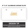 2" X 4" Aluminum License Plate  Thumbnail