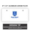 2" X 4" Aluminum License Plate  Thumbnail