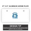 2" X 4" Aluminum License Plate  Thumbnail