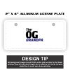 2" X 4" Aluminum License Plate  Thumbnail