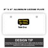 2" X 4" Aluminum License Plate  Thumbnail