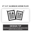 2" X 4" Aluminum License Plate  Thumbnail