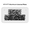 4 X 7 Aluminum License Plate  Thumbnail