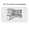 4 X 7 Aluminum License Plate  Thumbnail