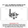 6 X 12 Full Size Aluminum License Plate for Cars and Trucks  Thumbnail