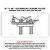 6 X 12 Full Size Aluminum License Plate for Cars and Trucks  Thumbnail