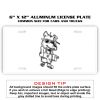 6 X 12 Full Size Aluminum License Plate for Cars and Trucks  Thumbnail