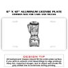 6 X 12 Full Size Aluminum License Plate for Cars and Trucks  Thumbnail
