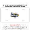 6 X 12 Full Size Aluminum License Plate for Cars and Trucks  Thumbnail