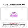 6 X 12 Full Size Aluminum License Plate for Cars and Trucks  Thumbnail