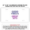 6 X 12 Full Size Aluminum License Plate for Cars and Trucks  Thumbnail
