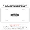 6 X 12 Full Size Aluminum License Plate for Cars and Trucks  Thumbnail